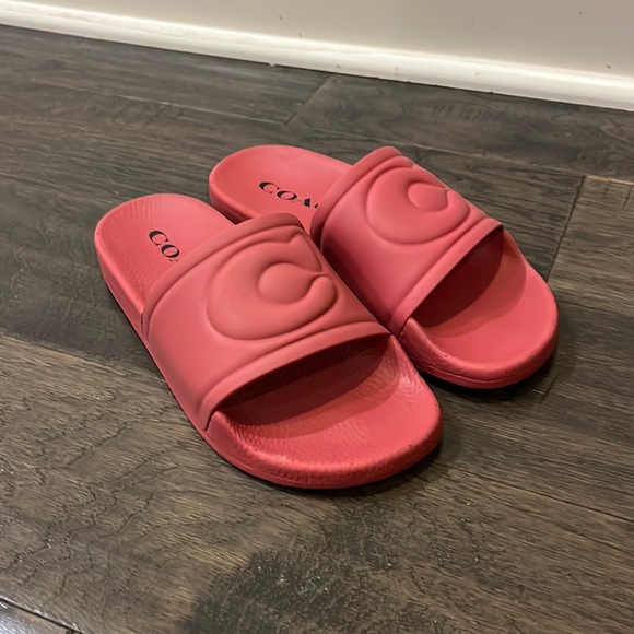 Coach New York Ulla rubber Slides Sandals Shoes new rogue pink Women’s Size 6